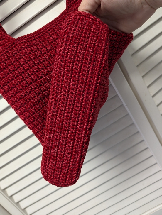 The Sak Red Crochet Shoulder Bag with Pendant Charm - Picture 6 of 7